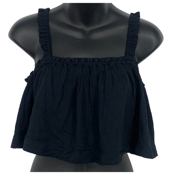 Volcom Women Extra Small Black Flowy Tank Top Ruffle Straps Kabloom Cami New - Picture 1 of 10